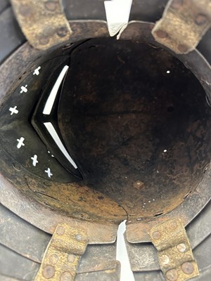 Lot 176 - A RARE SOUTH GERMAN CLOSE HELMET, CIRCA 1560