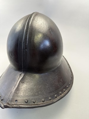 Lot 179 - A NORTH EUROPEAN HEAVY HELMET OF OFFICER'S QUALITY, CIRCA 1620-30