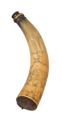 Lot 271 - A DECORATED POWDER HORN, 18TH/EARLY 19TH CENTURY