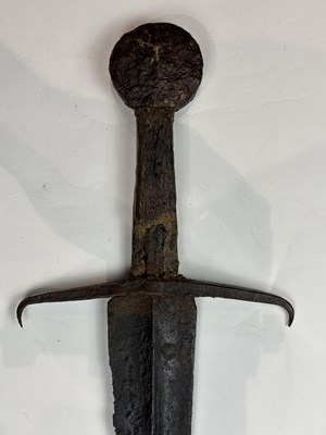 Lot 248 - A COMPOSITE MEDIEVAL SWORD OF CASTILLON TYPE, 15TH CENTURY