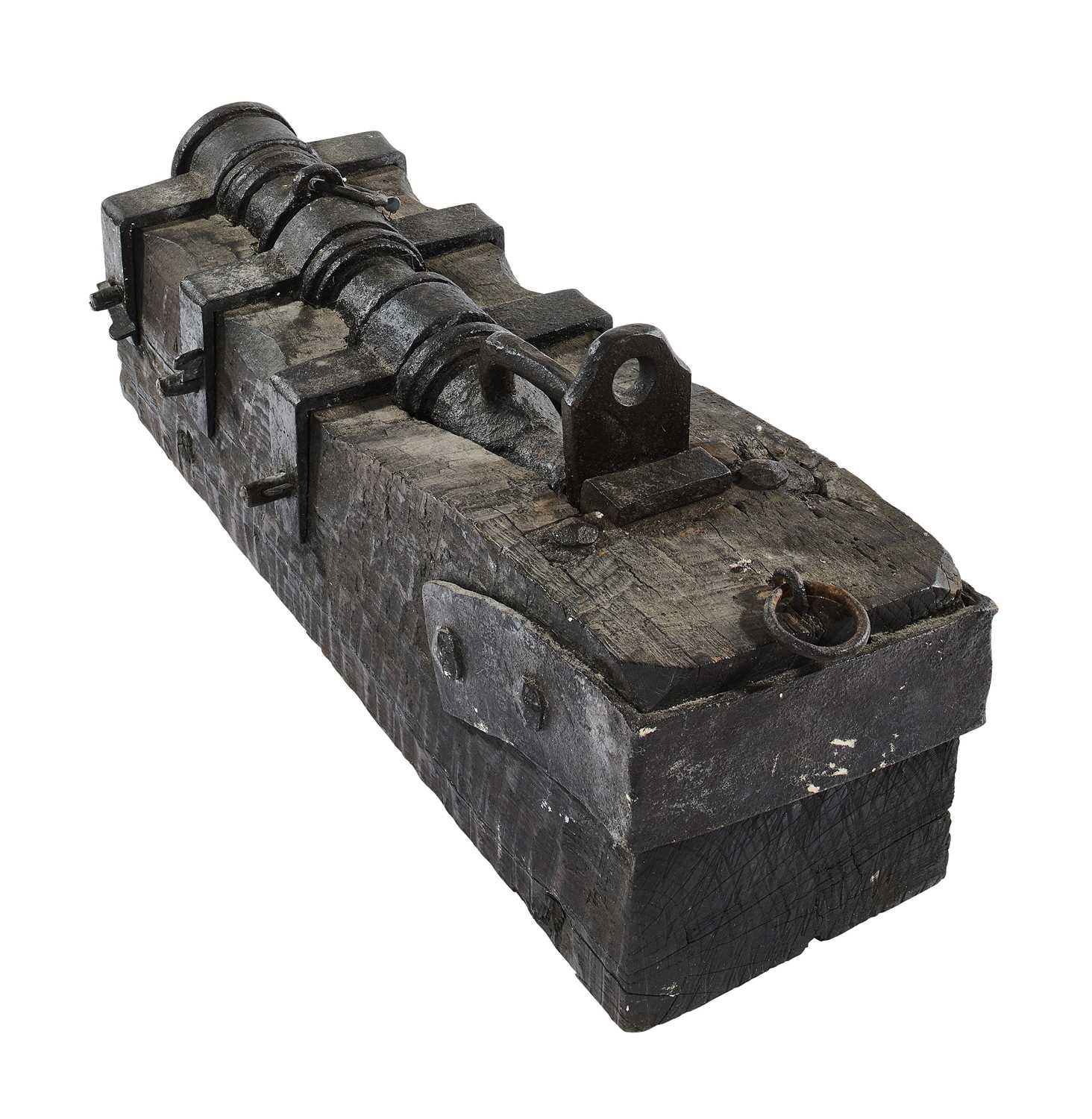 Lot 193 - A RARE IRON BREECH-LOADING CANNON, PROBABLY GERMAN LATE 15TH CENTURY