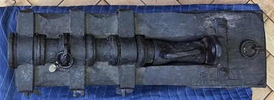 Lot 193 - A RARE IRON BREECH-LOADING CANNON, PROBABLY GERMAN LATE 15TH CENTURY