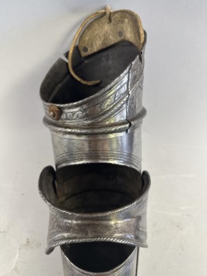 Lot 170 - A COMPOSITE NORTH ITALIAN CAP-A-PIE ARMOUR WITH ETCHED DECORATION, LATE 16TH CENTURY, THE BACKPLATE SIGNED BY THE MASTER ‘P’