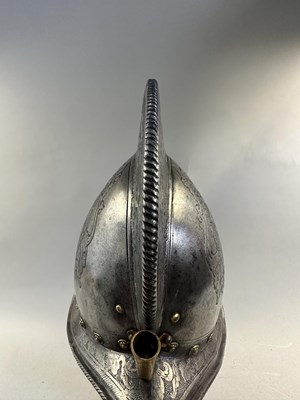 Lot 170 - A COMPOSITE NORTH ITALIAN CAP-A-PIE ARMOUR WITH ETCHED DECORATION, LATE 16TH CENTURY, THE BACKPLATE SIGNED BY THE MASTER ‘P’