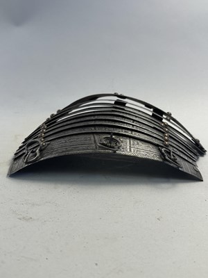 Lot 170 - A COMPOSITE NORTH ITALIAN CAP-A-PIE ARMOUR WITH ETCHED DECORATION, LATE 16TH CENTURY, THE BACKPLATE SIGNED BY THE MASTER ‘P’