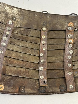 Lot 170 - A COMPOSITE NORTH ITALIAN CAP-A-PIE ARMOUR WITH ETCHED DECORATION, LATE 16TH CENTURY, THE BACKPLATE SIGNED BY THE MASTER ‘P’
