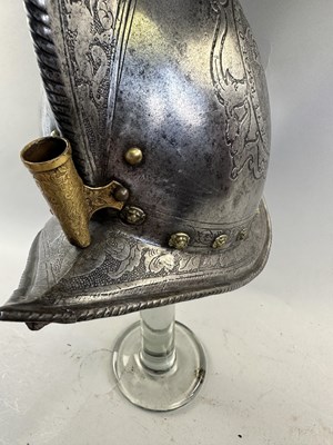 Lot 170 - A COMPOSITE NORTH ITALIAN CAP-A-PIE ARMOUR WITH ETCHED DECORATION, LATE 16TH CENTURY, THE BACKPLATE SIGNED BY THE MASTER ‘P’