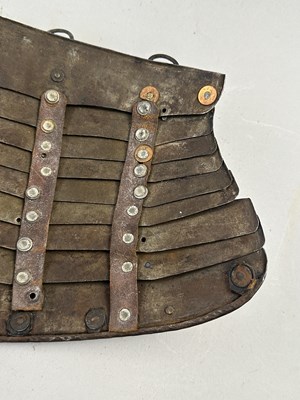 Lot 170 - A COMPOSITE NORTH ITALIAN CAP-A-PIE ARMOUR WITH ETCHED DECORATION, LATE 16TH CENTURY, THE BACKPLATE SIGNED BY THE MASTER ‘P’
