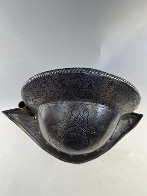 Lot 170 - A COMPOSITE NORTH ITALIAN CAP-A-PIE ARMOUR WITH ETCHED DECORATION, LATE 16TH CENTURY, THE BACKPLATE SIGNED BY THE MASTER ‘P’