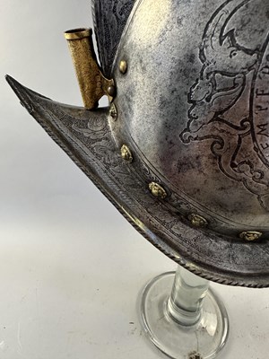 Lot 170 - A COMPOSITE NORTH ITALIAN CAP-A-PIE ARMOUR WITH ETCHED DECORATION, LATE 16TH CENTURY, THE BACKPLATE SIGNED BY THE MASTER ‘P’