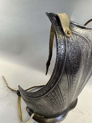 Lot 170 - A COMPOSITE NORTH ITALIAN CAP-A-PIE ARMOUR WITH ETCHED DECORATION, LATE 16TH CENTURY, THE BACKPLATE SIGNED BY THE MASTER ‘P’