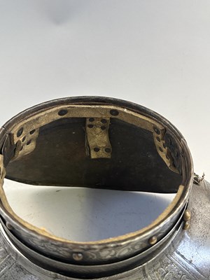 Lot 170 - A COMPOSITE NORTH ITALIAN CAP-A-PIE ARMOUR WITH ETCHED DECORATION, LATE 16TH CENTURY, THE BACKPLATE SIGNED BY THE MASTER ‘P’