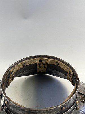 Lot 170 - A COMPOSITE NORTH ITALIAN CAP-A-PIE ARMOUR WITH ETCHED DECORATION, LATE 16TH CENTURY, THE BACKPLATE SIGNED BY THE MASTER ‘P’