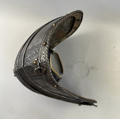 Lot 170 - A COMPOSITE NORTH ITALIAN CAP-A-PIE ARMOUR WITH ETCHED DECORATION, LATE 16TH CENTURY, THE BACKPLATE SIGNED BY THE MASTER ‘P’