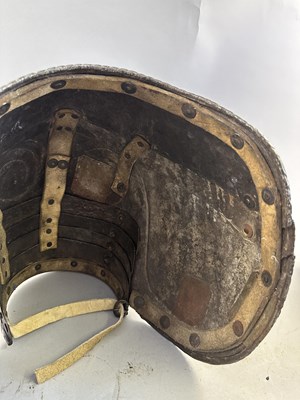 Lot 170 - A COMPOSITE NORTH ITALIAN CAP-A-PIE ARMOUR WITH ETCHED DECORATION, LATE 16TH CENTURY, THE BACKPLATE SIGNED BY THE MASTER ‘P’