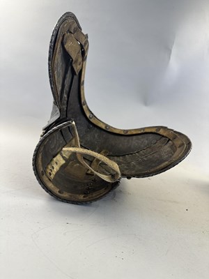 Lot 170 - A COMPOSITE NORTH ITALIAN CAP-A-PIE ARMOUR WITH ETCHED DECORATION, LATE 16TH CENTURY, THE BACKPLATE SIGNED BY THE MASTER ‘P’