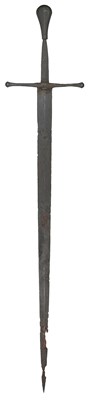 Lot 147 - A FINE AND RARE HAND-AND-A-HALF SWORD, CIRCA 1420-60