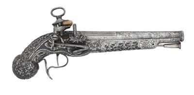 Lot 204 - A SPANISH MIQUELET-LOCK PISTOL, RIPOLL, EARLY 18TH CENTURY