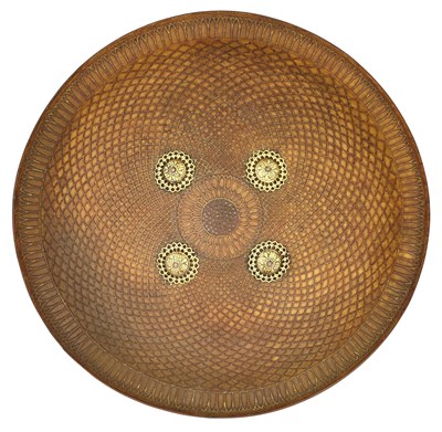 Lot 74 - A FINE SOUTH INDIAN TRANSLUCENT HIDE SHIELD (DHAL), 18TH CENTURY, PROBABLY HYDERABAD