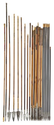 Lot 78 - A RARE INDIAN RITUAL ARROW, 18TH/19TH CENTURY AND TWENTY-FOUR FURTHER NORTH INDIAN ARROWS, 18TH/19TH CENTURY