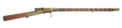Lot 80 - A 16 BORE INDIAN MATCHLOCK GUN, LATE 18TH/19TH CENTURY, JAIPUR, RAJASTHAN