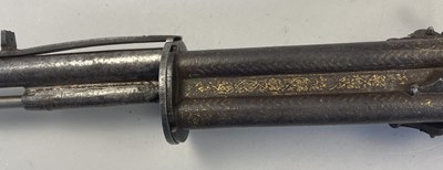 Lot 81 - A RARE 42 BORE INDIAN MATCHLOCK GUN WITH REVOLVING FOUR CHAMBER BREECH, 18TH CENTURY, PROBABLY HYDERABAD, ANDHRA PRADESH