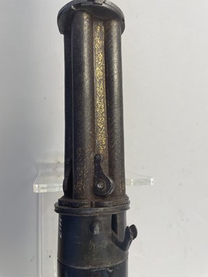 Lot 81 - A RARE 42 BORE INDIAN MATCHLOCK GUN WITH REVOLVING FOUR CHAMBER BREECH, 18TH CENTURY, PROBABLY HYDERABAD, ANDHRA PRADESH