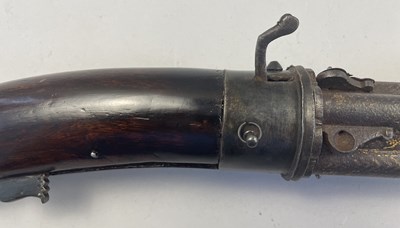 Lot 81 - A RARE 42 BORE INDIAN MATCHLOCK GUN WITH REVOLVING FOUR CHAMBER BREECH, 18TH CENTURY, PROBABLY HYDERABAD, ANDHRA PRADESH