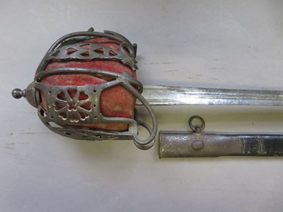Lot 568 - A SCOTTISH BASKET-HILTED BROADSWORD, LAST QUARTER OF THE 18TH CENTURY