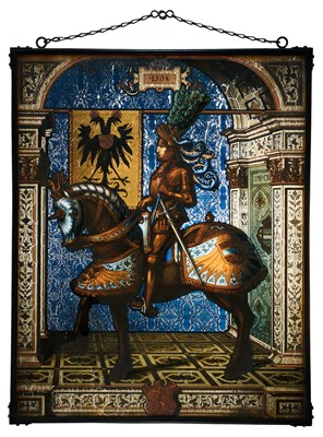 Lot 602 - EMPEROR MAXIMILIAN I (1459-1519) ON HORSEBACK AFTER HANS BURGKMAIR (1473–1531), 20TH CENTURY