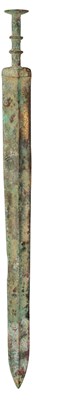 Lot 502 - A CHINESE COPPER ALLOY SWORD (JIAN), IN ZHOU DYNASTY OR EARLY WARRING STATES STYLE OF CIRCA 1050-221 BC