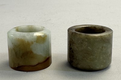 Lot 515 - □ TWO CHINESE JADE ARCHERS RINGS, QING DYNASTY, 19TH CENTURY