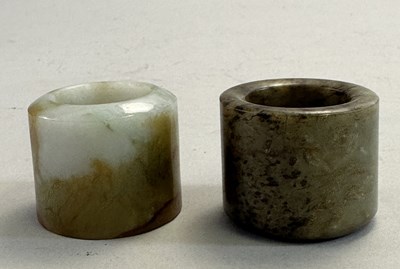 Lot 515 - □ TWO CHINESE JADE ARCHERS RINGS, QING DYNASTY, 19TH CENTURY