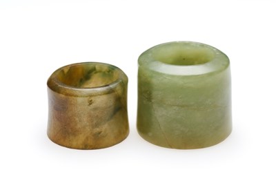 Lot 517 - □ TWO CHINESE JADE ARCHERS RINGS, QING DYNASTY, 19TH CENTURY