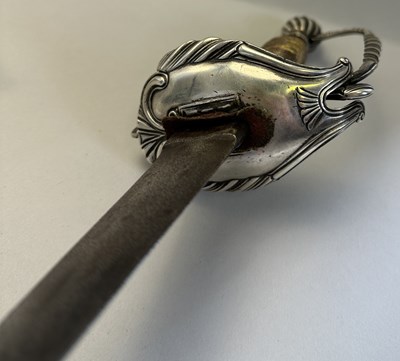 Lot 571 - □ A SILVER-HILTED SMALL-SWORD, LONDON, 1761, MARK OF WILLIAM KINMAN