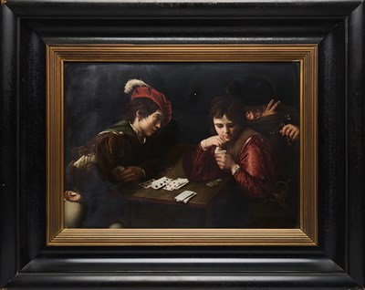 Lot 3 - A BERLIN (KPM) PORCELAIN PLAQUE OF 'DIE FALSCHSPIELER', 1903