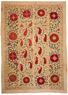 Lot 103 - AN UZBEK SUSANI, CIRCA 1900