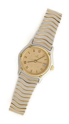 Lot 304 - EBEL, CLASSIC SPORT, 'WAVE', REF.183908: A LADY'S STAINLESS STEEL BRACELET WATCH, CIRCA 1990