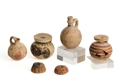 Lot 78 - □ SIX ANCIENT TERRACOTTA OBJECTS, GREECE AND CYPRUS, 1600-600 B.C.