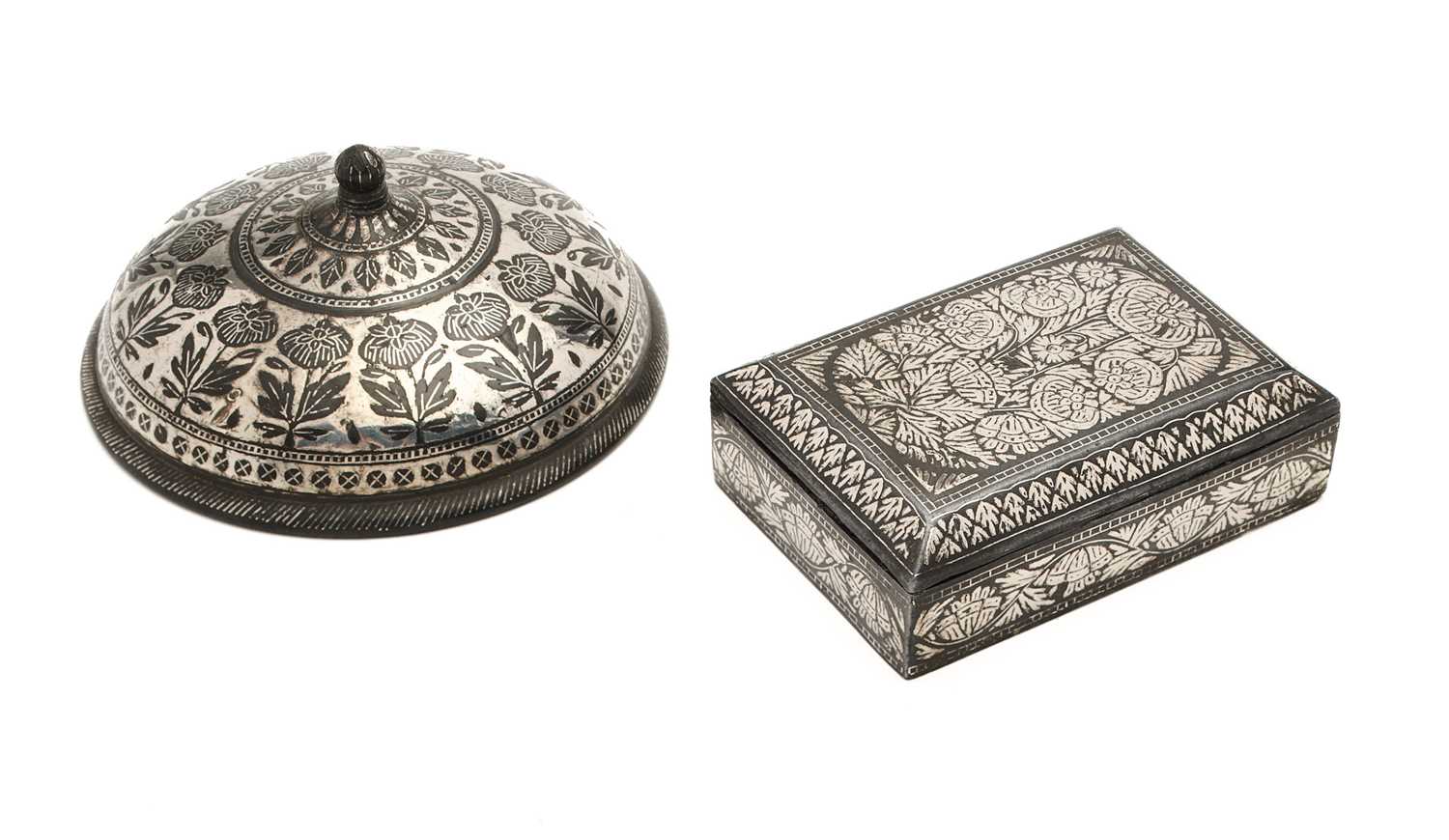 Lot 157 - TWO BIDRI OBJECTS, DECCAN, SOUTHERN INDIA,