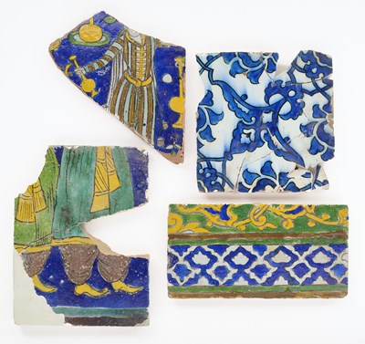 Lot 100 - □ A MISCELLANEOUS COLLECTION OF ISLAMIC TILE FRAGMENTS, MOSTLY IRAN AND SYRIA, 12TH-18TH CENTURIES