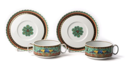 Lot 19 - A SET OF SIXTEEN ROSENTHAL PORCELAIN SMALL BOWLS AND SAUCERS, DESIGNED BY GIANNI VERSACE (1946-1997), 1990s