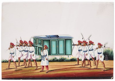 Lot 226 - TWENTY-EIGHT COMPANY SCHOOL PAINTINGS ON MICA, TRICHINOPOLY (NOW TIRUCHIRAPALLI), INDIA 19TH CENTURY