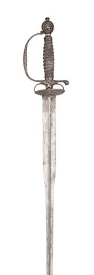 Lot 249 - A VERY FINE ENGLISH SMALL-SWORD WITH CHISELLED IRON HILT, CIRCA 1760