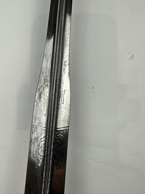 Lot 249 - A VERY FINE ENGLISH SMALL-SWORD WITH CHISELLED IRON HILT, CIRCA 1760