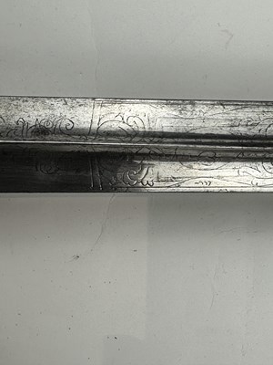 Lot 249 - A VERY FINE ENGLISH SMALL-SWORD WITH CHISELLED IRON HILT, CIRCA 1760