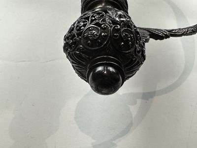Lot 249 - A VERY FINE ENGLISH SMALL-SWORD WITH CHISELLED IRON HILT, CIRCA 1760