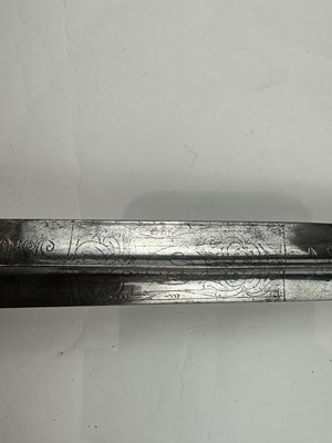 Lot 249 - A VERY FINE ENGLISH SMALL-SWORD WITH CHISELLED IRON HILT, CIRCA 1760