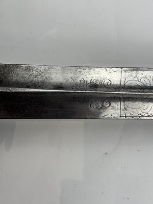Lot 249 - A VERY FINE ENGLISH SMALL-SWORD WITH CHISELLED IRON HILT, CIRCA 1760