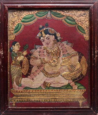 Lot 171 - A TANJORE PAINTING DEPICTING BALAKRISHNA, TAMIL NADU, SOUTH INDIA, LATE 19TH CENTURY